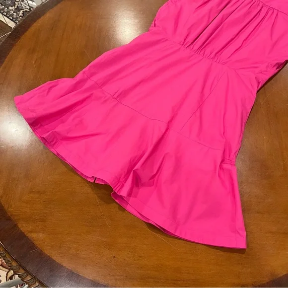 NEW $225 MICHAEL MICHAEL KORS Pleated Cap Sleeve Mini Dress Pink Medium Shirt - Picture 8 of 16